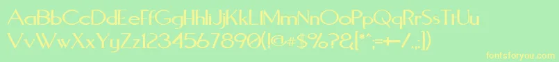 AquaductWarp Font – Yellow Fonts on Green Background