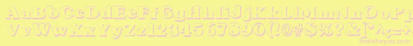 SubwayShadow Font – Pink Fonts on Yellow Background