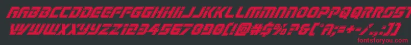 フォントLegiosabinabevelital – 黒い背景に赤い文字
