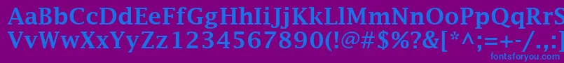 LucidaFaxDemibold Font – Blue Fonts on Purple Background