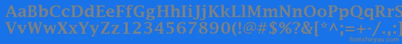 フォントLucidaFaxDemibold – 青い背景に灰色の文字