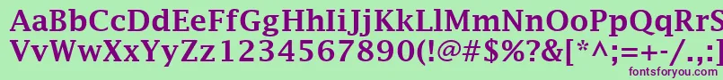 LucidaFaxDemibold Font – Purple Fonts on Green Background