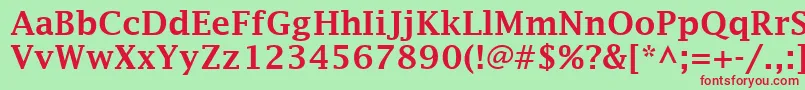 LucidaFaxDemibold Font – Red Fonts on Green Background