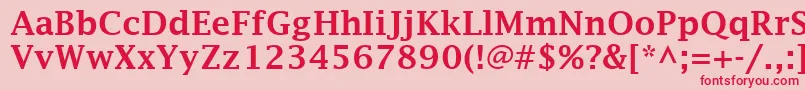 LucidaFaxDemibold Font – Red Fonts on Pink Background