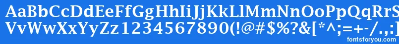 フォントLucidaFaxDemibold – 青い背景に白い文字