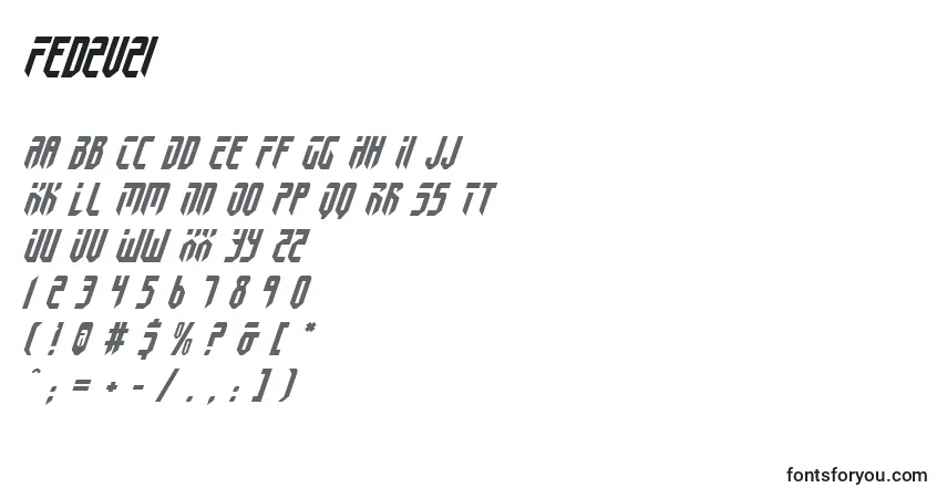 A fonte Fed2v2i – alfabeto, números, caracteres especiais