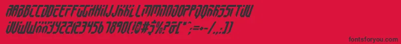 フォントFed2v2i – 赤い背景に黒い文字