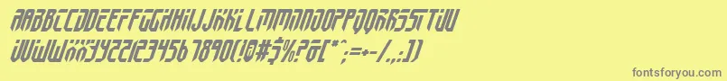 フォントFed2v2i – 黄色の背景に灰色の文字