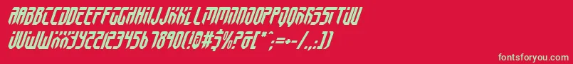 フォントFed2v2i – 赤い背景に緑の文字