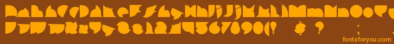 CallejeraNegra-Schriftart – Orangefarbene Schriften auf braunem Hintergrund