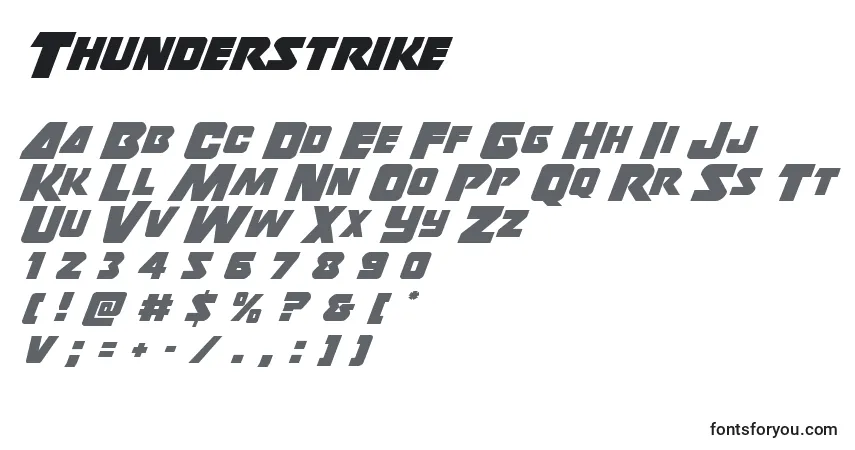 Thunderstrike Font – alphabet, numbers, special characters