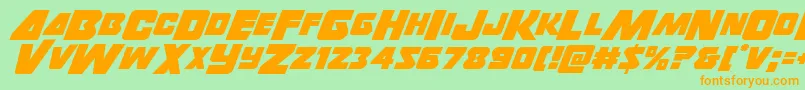 Thunderstrike Font – Orange Fonts on Green Background