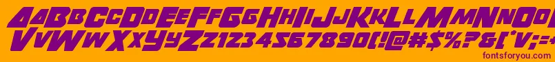 Thunderstrike Font – Purple Fonts on Orange Background