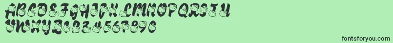 LmsHelloKittyHello Font – Black Fonts on Green Background