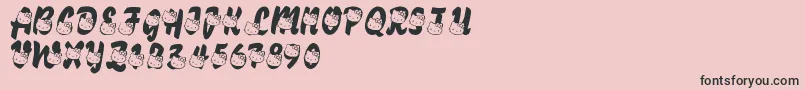 Fonte LmsHelloKittyHello – fontes pretas em um fundo rosa