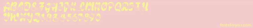 LmsHelloKittyHello Font – Yellow Fonts on Pink Background