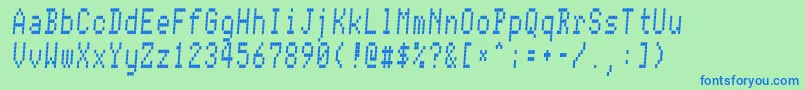 ConmanRegular-fontti – siniset fontit vihreällä taustalla