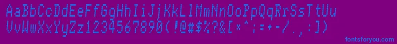 フォントConmanRegular – 紫色の背景に青い文字