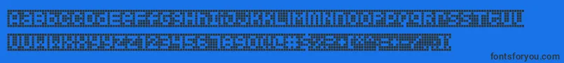 Squarodynamic 10-Schriftart – Schwarze Schriften auf blauem Hintergrund