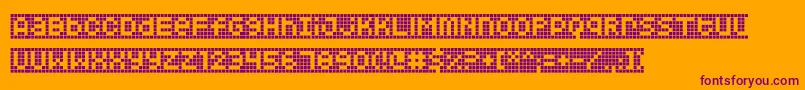 Squarodynamic 10 Font – Purple Fonts on Orange Background