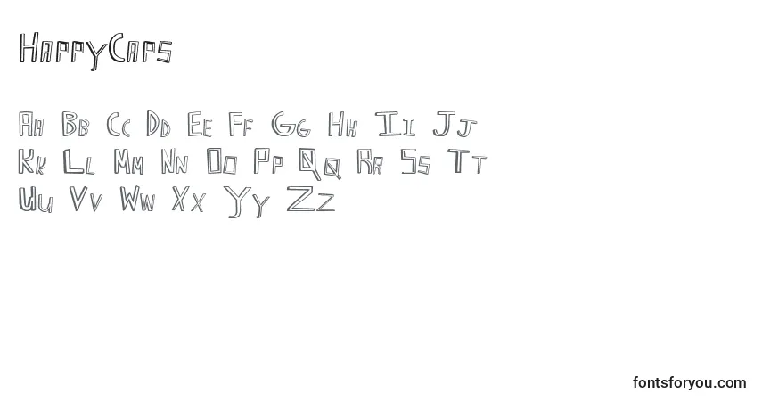 Schriftart HappyCaps – Alphabet, Zahlen, spezielle Symbole