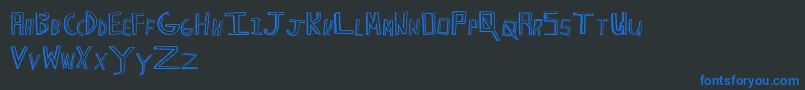 HappyCaps Font – Blue Fonts on Black Background
