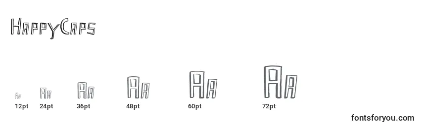 HappyCaps Font Sizes
