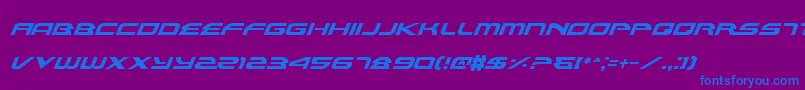 AlexisItalic Font – Blue Fonts on Purple Background