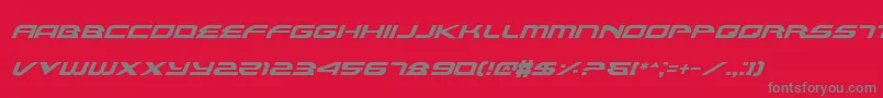 AlexisItalic Font – Gray Fonts on Red Background