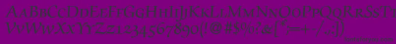 ZabriskiescriptsmcBold-fontti – mustat fontit violetilla taustalla