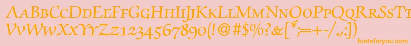 ZabriskiescriptsmcBold Font – Orange Fonts on Pink Background