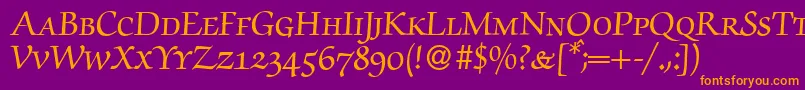 ZabriskiescriptsmcBold Font – Orange Fonts on Purple Background