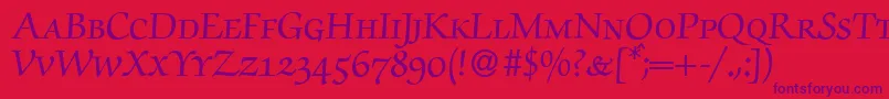 ZabriskiescriptsmcBold Font – Purple Fonts on Red Background