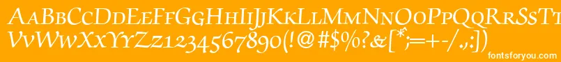 フォントZabriskiescriptsmcBold – オレンジの背景に白い文字