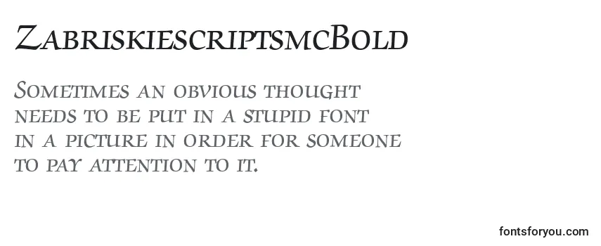ZabriskiescriptsmcBold Font