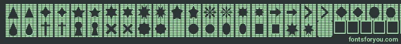 Czcionka Gridsnthings2 – zielone czcionki na czarnym tle