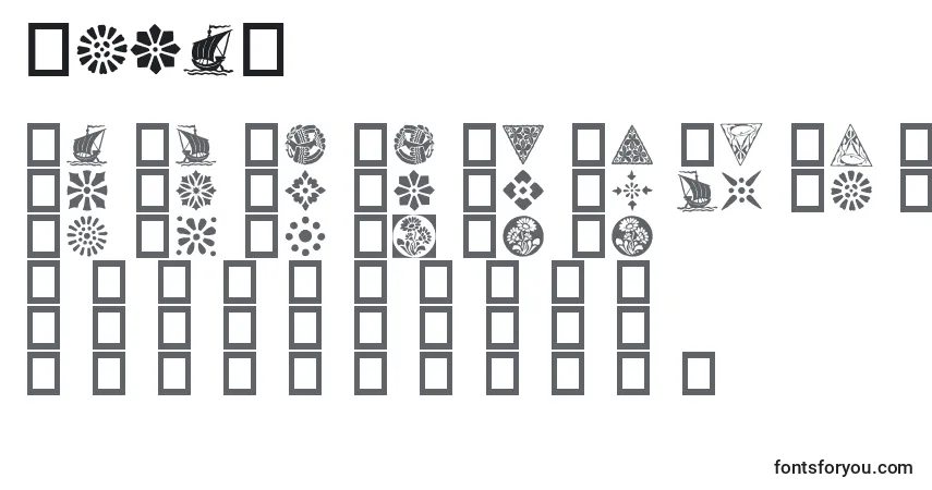 Czcionka Orna5 – alfabet, cyfry, specjalne znaki