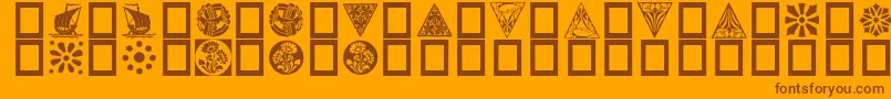 Fonte Orna5 – fontes marrons em um fundo laranja