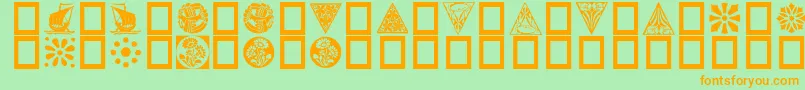 Orna5 Font – Orange Fonts on Green Background