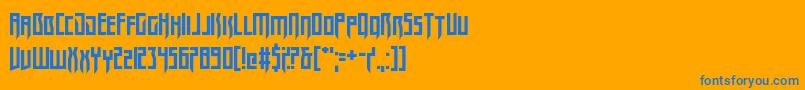 Megarok Font – Blue Fonts on Orange Background