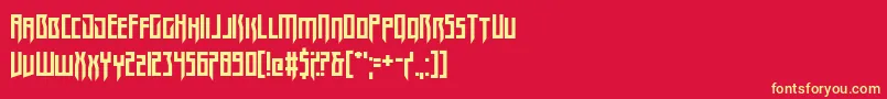 Megarok Font – Yellow Fonts on Red Background