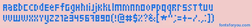 Skinny Font – Blue Fonts on Pink Background