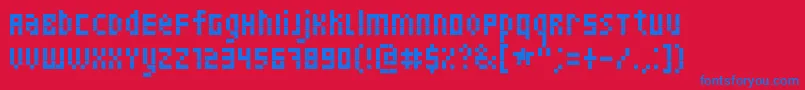 Skinny Font – Blue Fonts on Red Background