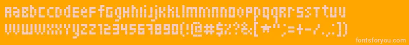 Skinny Font – Pink Fonts on Orange Background