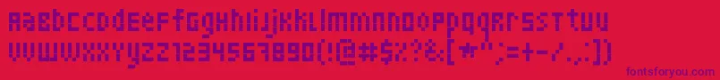 Skinny Font – Purple Fonts on Red Background