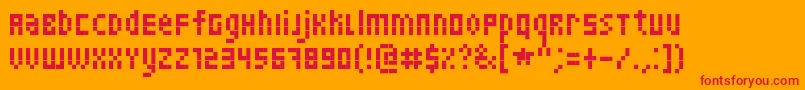 Skinny Font – Red Fonts on Orange Background