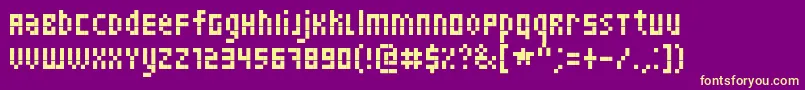 Skinny Font – Yellow Fonts on Purple Background