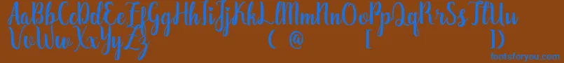 ZaheeraDemo Font – Blue Fonts on Brown Background