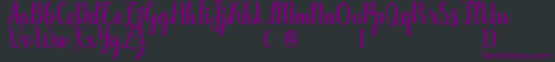 Шрифт ZaheeraDemo – фиолетовые шрифты на чёрном фоне