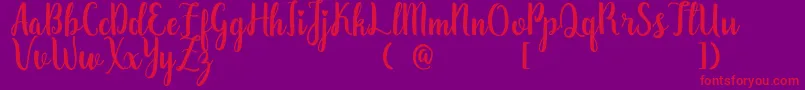 ZaheeraDemo Font – Red Fonts on Purple Background